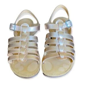 Mini Boden Teen Girls Leather  Sandal Rose Gold Metallic Size 6